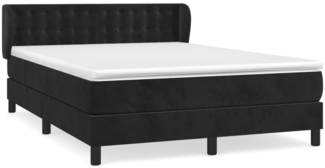 vidaXL Boxspringbett mit Matratze Schwarz 140x190 cm Samt 3127729