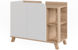 Waschbeckenunterschrank Karen Sonoma/Weiß 80 x 65 cm mit 2 Türen Vicco