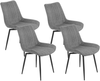HELA 4-Fußstuhl NEWPORT (Set, 4 St), 4-Fuß,XL-Sitzbreite,360°drehbar,Rundrohrgestell konisch