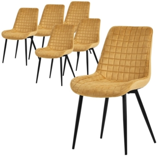 ML-DESIGN Polsterstuhl Esszimmerstühle mit Rückenlehne moderne Design Lounge mit Metallbeinen (6 St), Wohnzimmerstuhl Esstischstühle 6er Set Küchenstuhl Samt