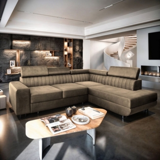 Masseno Ecksofa NOLA mit Schlaffunktion L-Form, Sofa mit Bettkasten