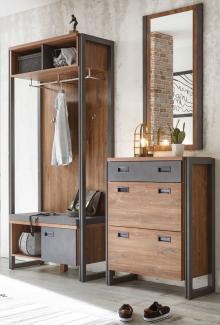 Garderobe Set Auburn Eiche Stirling und Matera grau 175 x 210 cm