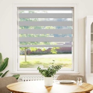 vidaXL Zebrarollo Hellgrau 95x150 cm Stoffbreite 90,9 cm Polyester 4014442