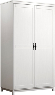Home affaire Kleiderschrank Sandnes Kieferschrank Schlafzimmer Schrank TOPSELLER weiß (1-St, natürlicher Landhaus-Look B/T/H = 108x60x194cm) Massivholz Schlafzimmerschrank mit besonderen Metallgriffen