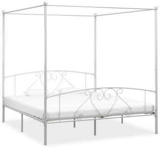 vidaXL Himmelbett-Gestell Weiß Metall 200 x 200 cm 284432