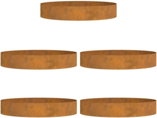 vidaXL Pflanzenring 5 pcs Braun 120 x 120 x 20 cm Wetterstahl 873647