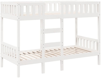 vidaXL Etagenbett Weiß 75x190 cm Massivholz Kiefer 3308608