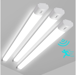Oraymin Deckenleuchte LED Feuchtraumleuchte mit Bewegungsmelder IP65 Werkstatt 4000k 3PCS, IP65, LED fest integriert, Neutralweiß, für Lagerhallen, Flure, Büros, 2200lm, 20W, 4000K, IP65