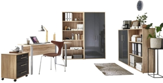 BMG Möbel Büromöbel-Set Office Edition Mini Set 1, (Büromöbel komplett Set, 6-tlg), ideal für Arbeitszimmer und Homeoffice