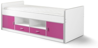 Kojenbett Kalinda 207x98x79 Holzwerkstoff Weiß/Fuchsia