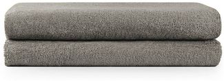 Blumtal Premium Frottier Handtücher Set mit Aufhängschlaufen - Baumwolle Oeko-TEX Zertifiziert, weich, saugstark - 2X Badetuch (70x140 cm), Grau
