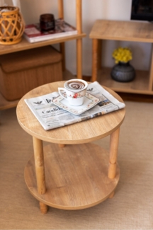 Nachttisch mit zwei Ablagen 40 x 140 x 45 cm Natur 89860583 [en. casa]