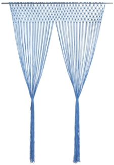 vidaXL Makramee Vorhang Blau 140x240 cm Baumwolle 323985