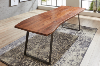 Esstisch Baumkante massiv Akazie nussbaum 180x90 schwarz Havanna 525121