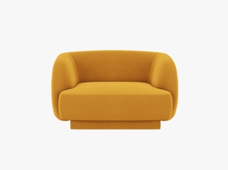 Micadoni Sessel Miley 1-Sitzer Samt Bluvel Gelb