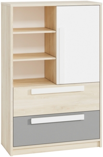 Highboard "Drop" Kommode 92cm Fjord Buche grau weiß