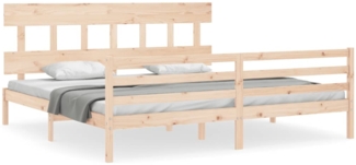 vidaXL Massivholzbett mit Kopfteil 200x200 cm 3195176