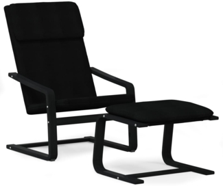 vidaXL Relaxsessel mit Hocker Schwarz Stoff 3154419
