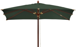Kai Wiechmann Sonnenschirm Quadratischer Balkonschirm 250 cm als hochwertiger Sonnenschutz, Gartenschirm aus Holz mit Windauslass & UPF 50+