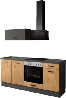 IMPULS KÜCHEN Küchenzeile "Lissabon", Ausrichtung wählbar, Schubkästen mit Soft-Close, vormontiert, wahlweise mit E-Geräten, mit Vollauszug, Breite 195 cm