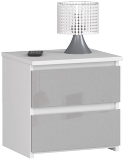 Home Collective Kommode 40 cm breit Holz Highboard Sideboard für Flur Schlafzimmer Wohnzimmer (Mehrzweckschrank Schrank schmal Kommode Schlafzimmer mit Schubladen), Kinderzimmer Organizer, 40 cm hoch mit 2 Schubladen Metall Hochglanz