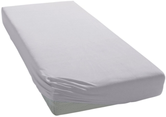 ESTELLA Spannbetttuch Zwirnjersey | Platin | 100x200 cm | passend für Matratzen 90-120 cm (Breite) x 200-220 cm (Länge) | trocknerfest und bügelfrei | 97% Baumwolle 3% Elastan