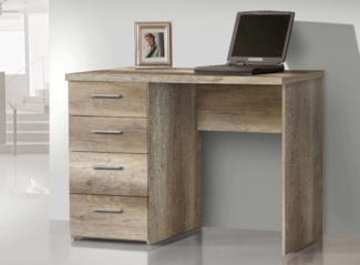 Schreibtisch PC-Tisch Computertisch Bürotisch Schubkästen 110cm Eiche Antik