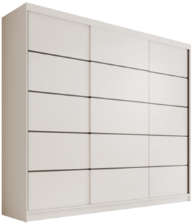 MOEBLO Schiebetürenschrank Velora 250 (Moderner Kleiderschrank mit 3 Schiebetüren, großem Stauraum, Schrank Garderobe Schiebtüren Schlafzimmer) (BxHxT): 250 x 215 x 58 cm