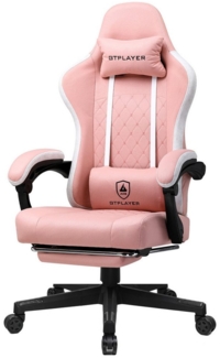 GTPLAYER Gaming-Stuhl Ergonomischer Gaming Sessel Schreibtischstuhl mit Stoffoberfläche (Pacekung), Federsitzkissen mit Fußstütze