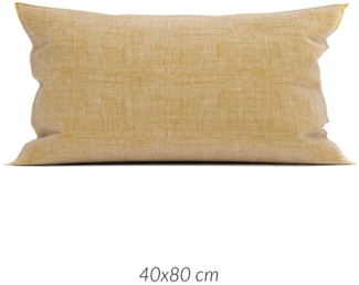 2 Stück Zo! Home Cotton Kissenbezüge 40x80 Lino Ochre Yellow ocker meliert uni