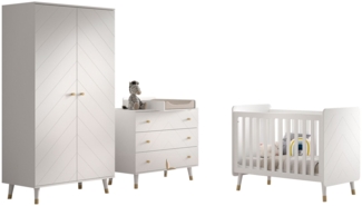 Zestaw do pokoju dziecięcego Kamillah 100x59x200 kompletny zestaw MDF satynowy biały 17871