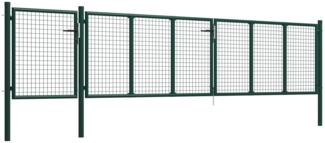 vidaXL Gartentor Stahl 500×100 cm Grün 144317