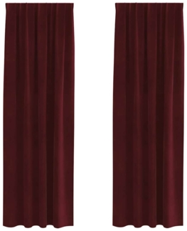 vidaXL Verdunkelungsvorhänge 2 pcs Weinrot 140 x 260 cm Samt 4107307