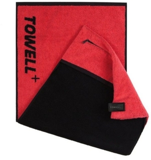 Stryve Sporthandtuch Towell +, Handtuch mit Tasche und Magnetclip, Rot/Schwarz