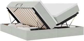 vidaXL Aufbewahrungsbett mit Matratze Hellgrau 180 x 200 cm Samt 3370361