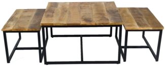 Amagohome Beistelltisch Couchtisch 3er Set Beistelltisch Satztisch Ontario Metall Gestell