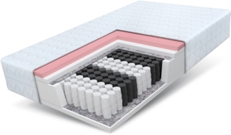 Matratze 100x200 Taschenfederkern Visco Memory 7 Zonen MEMORY ca 24 cm Bett H2 H3