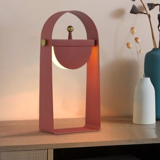 ZMH Tischlampe Akku LED Nachttischlampe - Kabellos Design Tischleuchte Rot Dimmbar mit USB Tragbar Atmosphärelampe Modern aus Eisen Stimmunglicht Geschenk für Frauen Mann Schlafzimmer Café Camping Bar