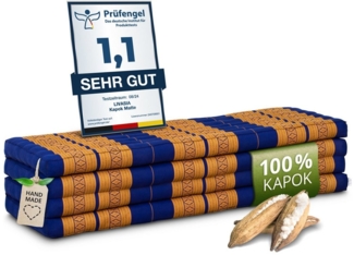 Klappmatratze Faltmatratze 140 cm (Classic) - 200x140x8cm -, livasia, 8 cm hoch, Kapok, vegan, handgefertigt