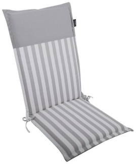 LILENO HOME Hochlehnerauflage Gartenstuhl Auflage, bequeme Sitzauflage für Gartenmöbel, Stuhlkissen, (1 St, 1er Set), Polsterauflage Streifen Hellgrau, Sitzpolster für Klappstühle