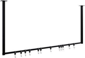 CLP Kleiderstange Fenton aus Metall für Deckenmontage mit 12 Kleiderhaken,120x60 cm