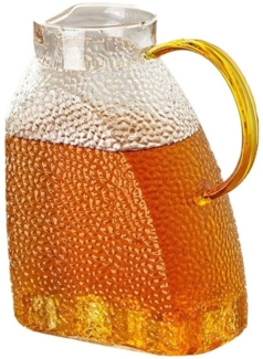 HAUSS SPOLE Wasserkaraffe Glas Wasserkaraffe Wasserkrug Kühlkaraffe mit Edelstahl-Deckel
