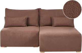 Modul Ecksofa NERBO Bouclé Braun linksseitig
