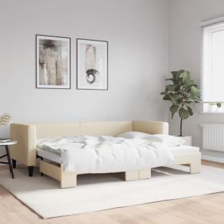 vidaXL Tagesbett Ausziehbar Creme 80x200 cm Stoff 3196577