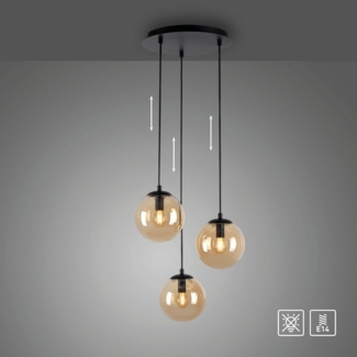 my home Pendelleuchte Nymölla, ohne Leuchtmittel, Hängeleuchte mit großen Glaskugeln, amberfarben oder opal matt weiß