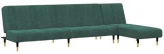 vidaXL 2-tlg. Sofagarnitur Dunkelgrün Samt 3216297
