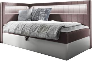 Boxspringbett 'Gladino Junior 3' rosa 100 x 200 cm Links