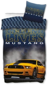 SkyBrands Bettwäsche Ford Mustang - Wende-Bettwäsche-Set, 135x200 & 80x80, Baumwolle, 100% Baumwolle