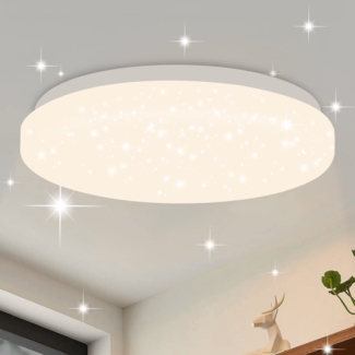ZMH Deckenlampe LED Deckenleuchte Schlafzimmer - Ø21cm Schlafzimmerlampe Sternenhimmel 15W Flurlampe Neutralweiß Küchenlampe Rund Flur Deckenbeleuchtung Sternendekor für Küche Kinderzimmer Esszimmer