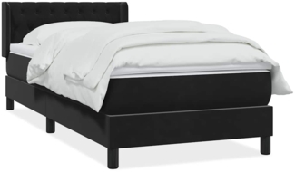 vidaXL Boxspringbett mit Matratze Schwarz 90x210 cm Samt 3318353